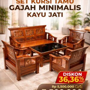 Meja Kursi Tamu Gajah Kayu Jati Promo