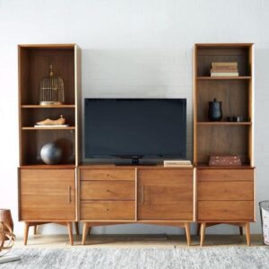 Rak TV Kayu Solid multifungsi dengan desain modern