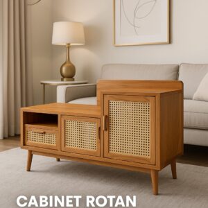 Cabinet Rotan Minimalis Kayu Solid