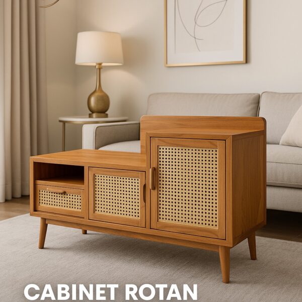 Cabinet Rotan Minimalis Kayu Solid