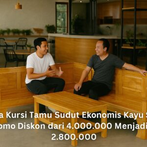 Meja Kursi Tamu Sudut Kayu Solid Promo