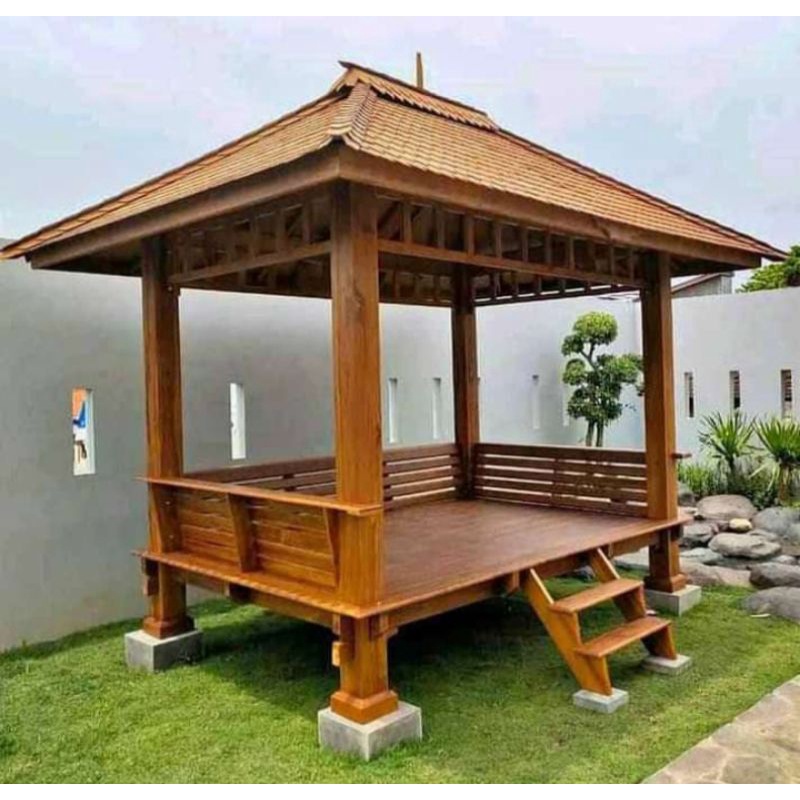 Gazebo Kayu Jati Minimalis
