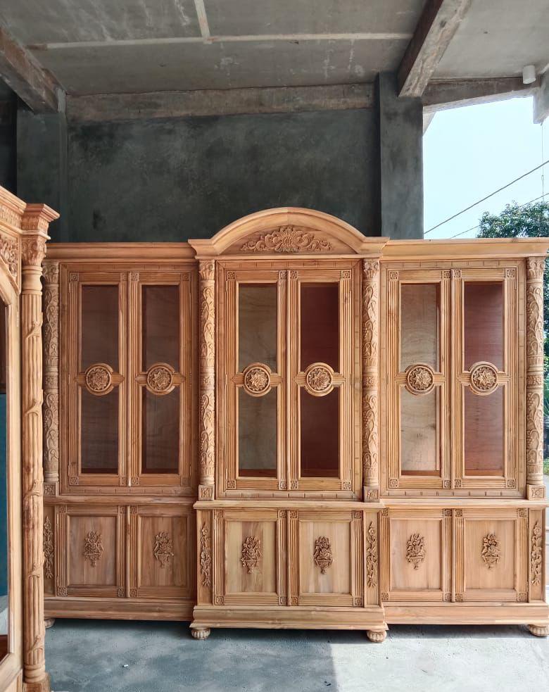 Lemari Rak Buku Kayu Jati