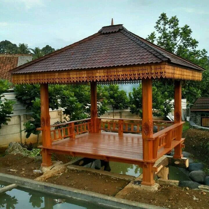 Gazebo Kayu Jati Minimalis