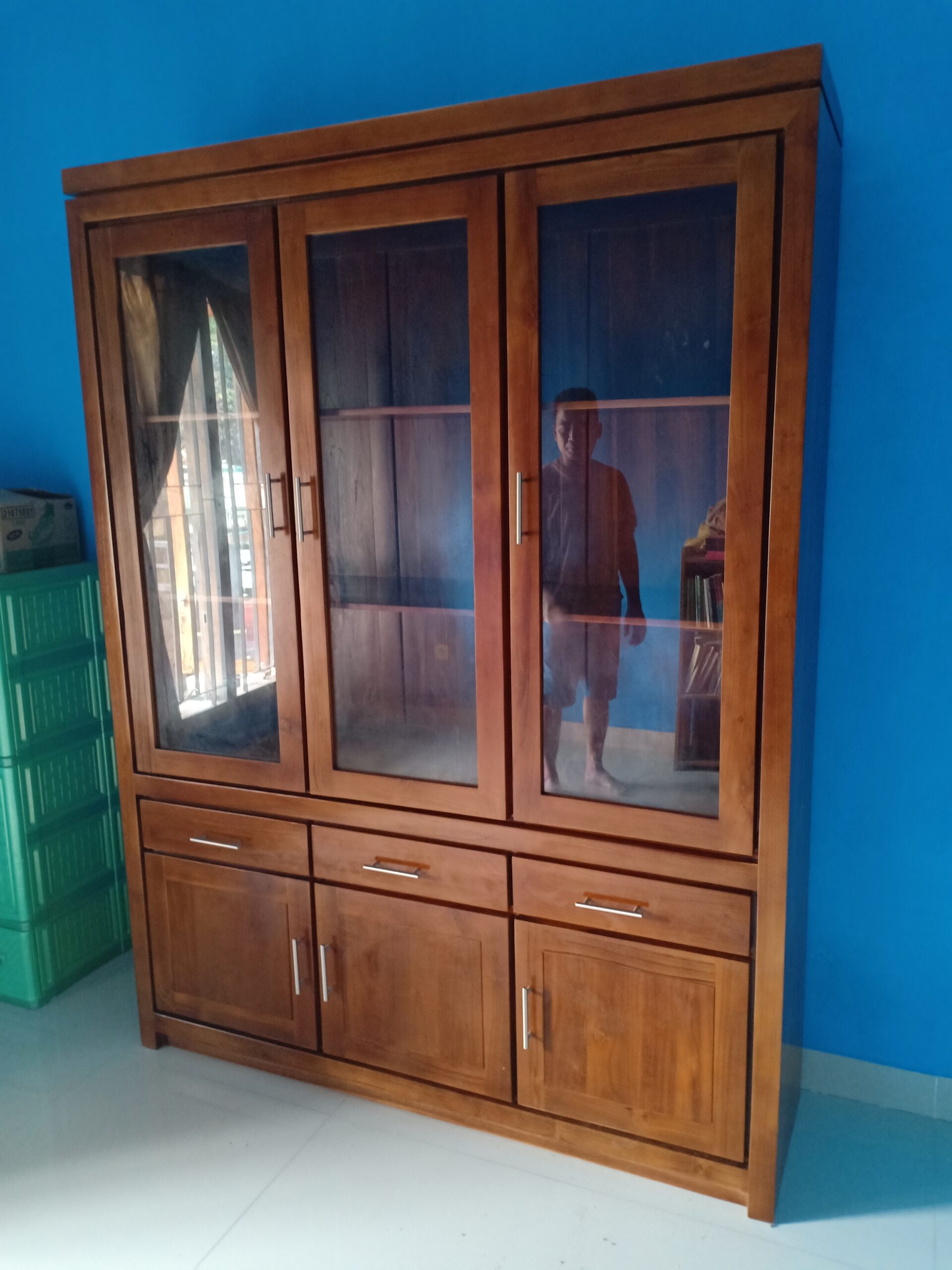 Lemari Rak Buku Kayu Jati
