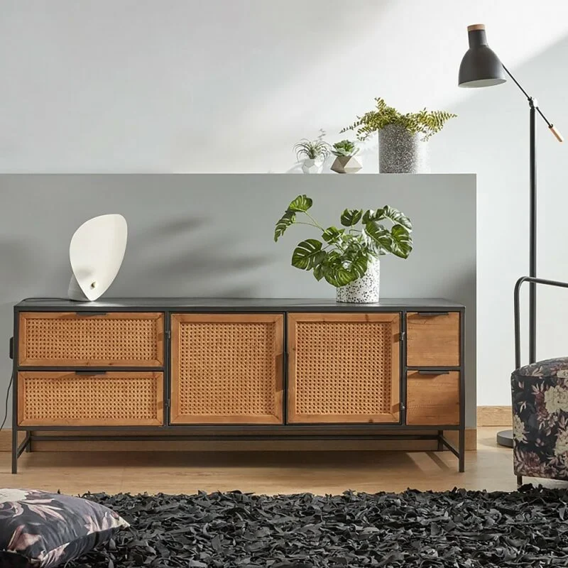 Meja TV Rotan Minimalis