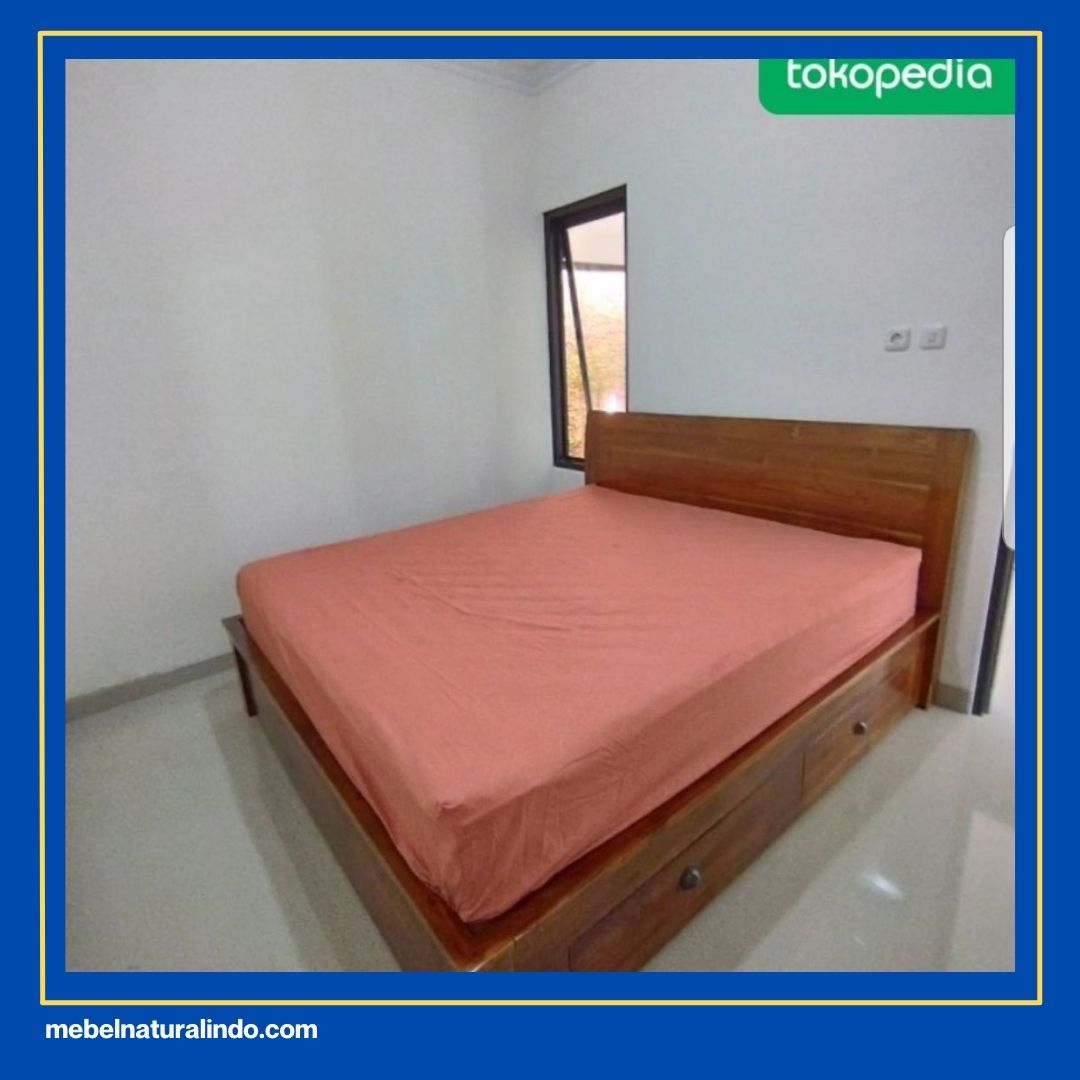 Tempat Tidur Kayu Jati Minimalis Modern