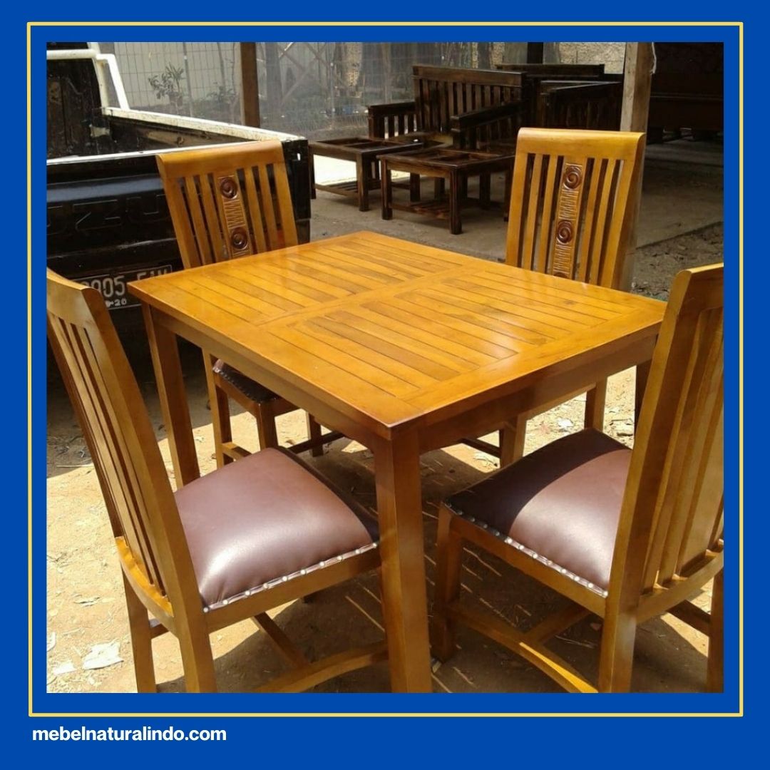 Meja Makan Kayu Jati Kursi 4