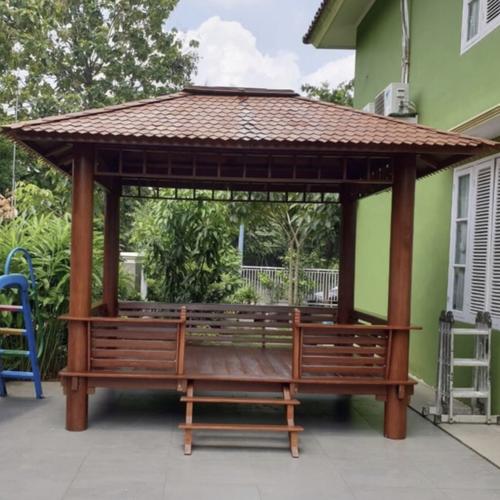 Gazebo Kayu Jati Minimalis