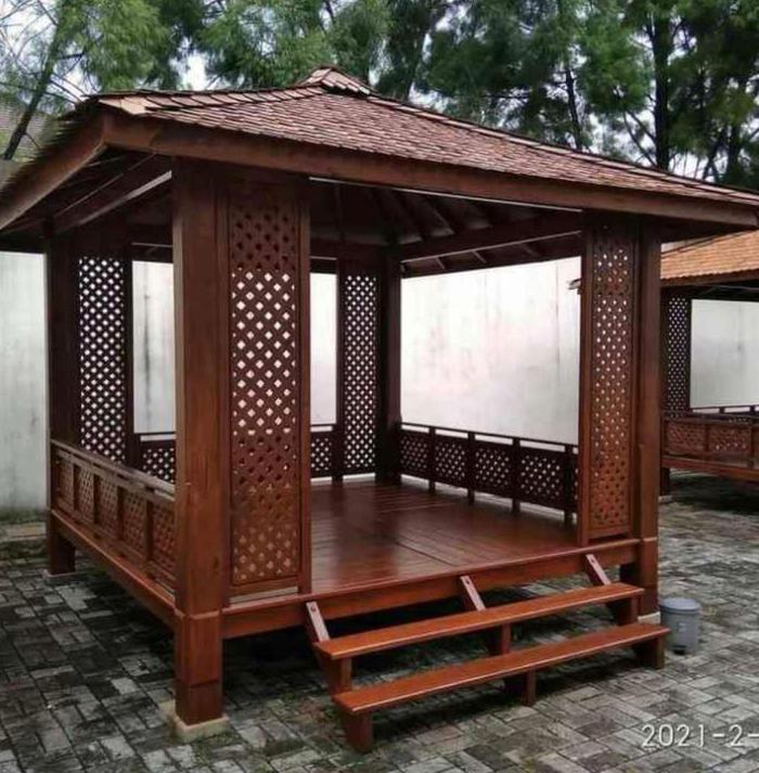 Gazebo Kayu Jati Minimalis