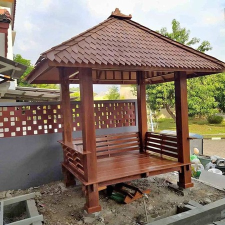 Gazebo Kayu Jati Minimalis