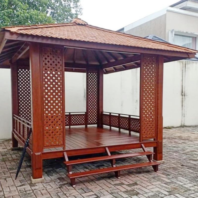 Gazebo Kayu Jati Minimalis