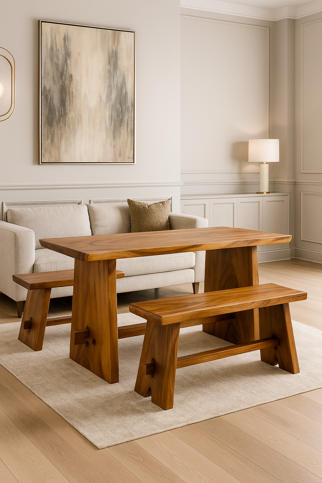 Set Meja Makan Kayu Trembesi