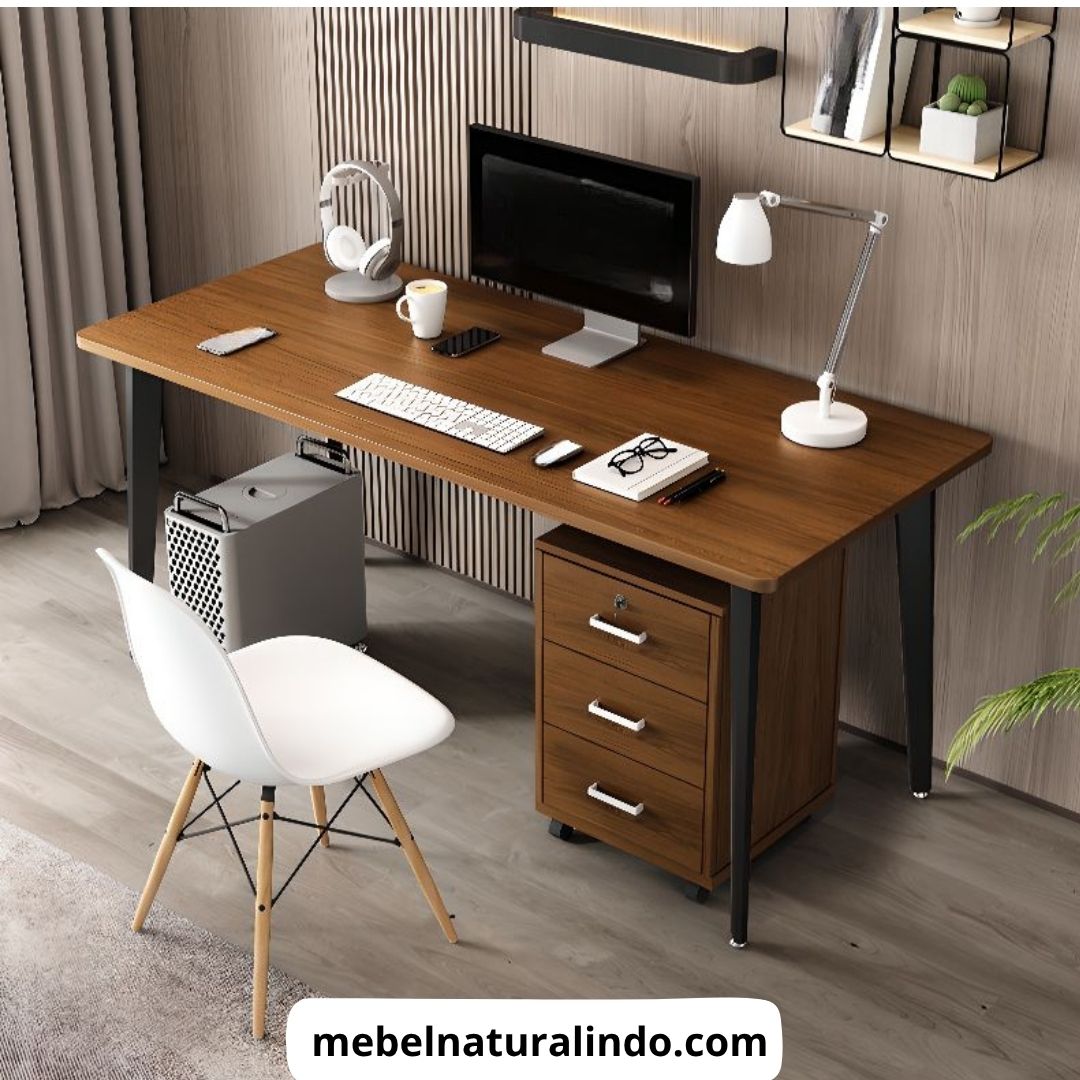 Meja Kantor Minimalis Kayu Jati