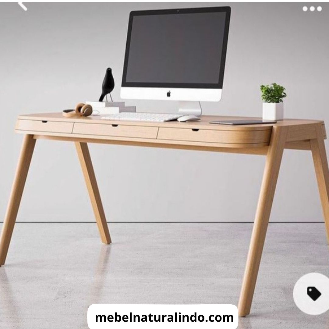 Meja Kantor Minimalis Kayu Jati
