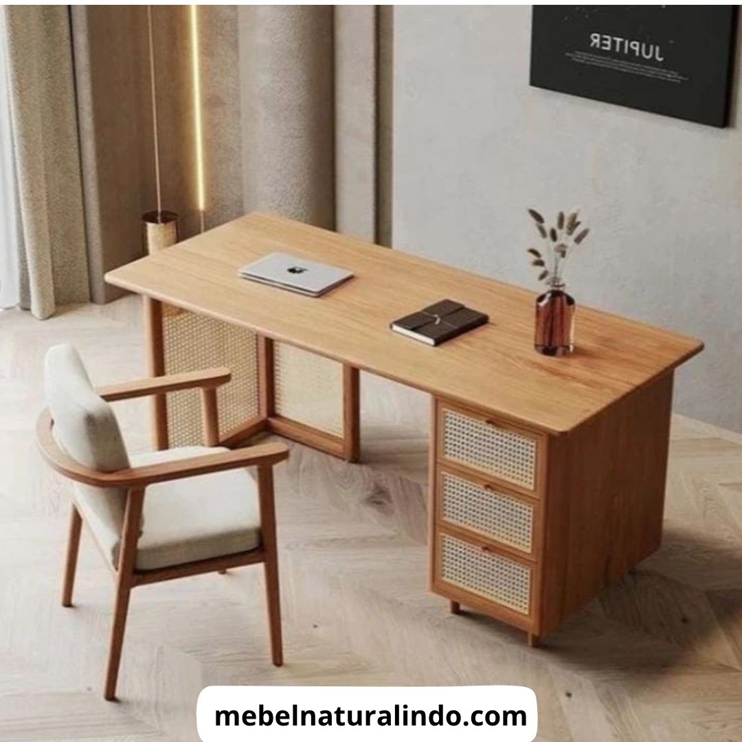 Meja Kantor Minimalis Kayu Jati